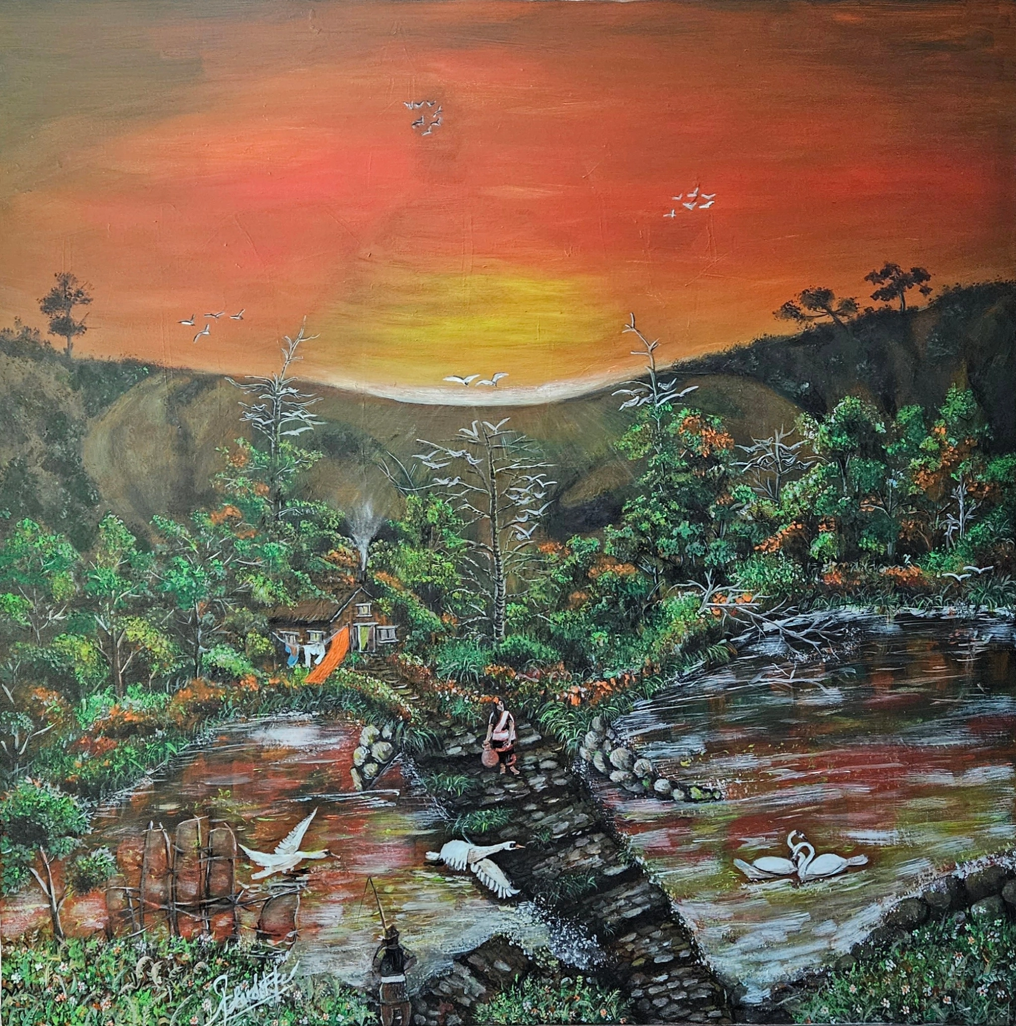 peace-nepali landscape painting